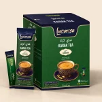 Lucarise Cardamom Karak Tea box: 10 karak tea sachets and 10 stevia sweetener sachets