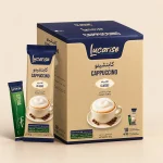 Lucarise Classic Cappuccino box: 10 cappuccino sachets and 10 stevia sweetener sachets