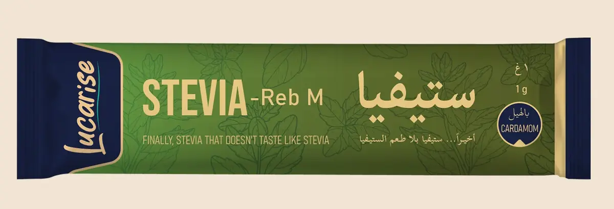 Lucarise Stevia Reb-M sweetener sachet with cardamom, 1 g: Finally, stevia that doesn't taste like stevia